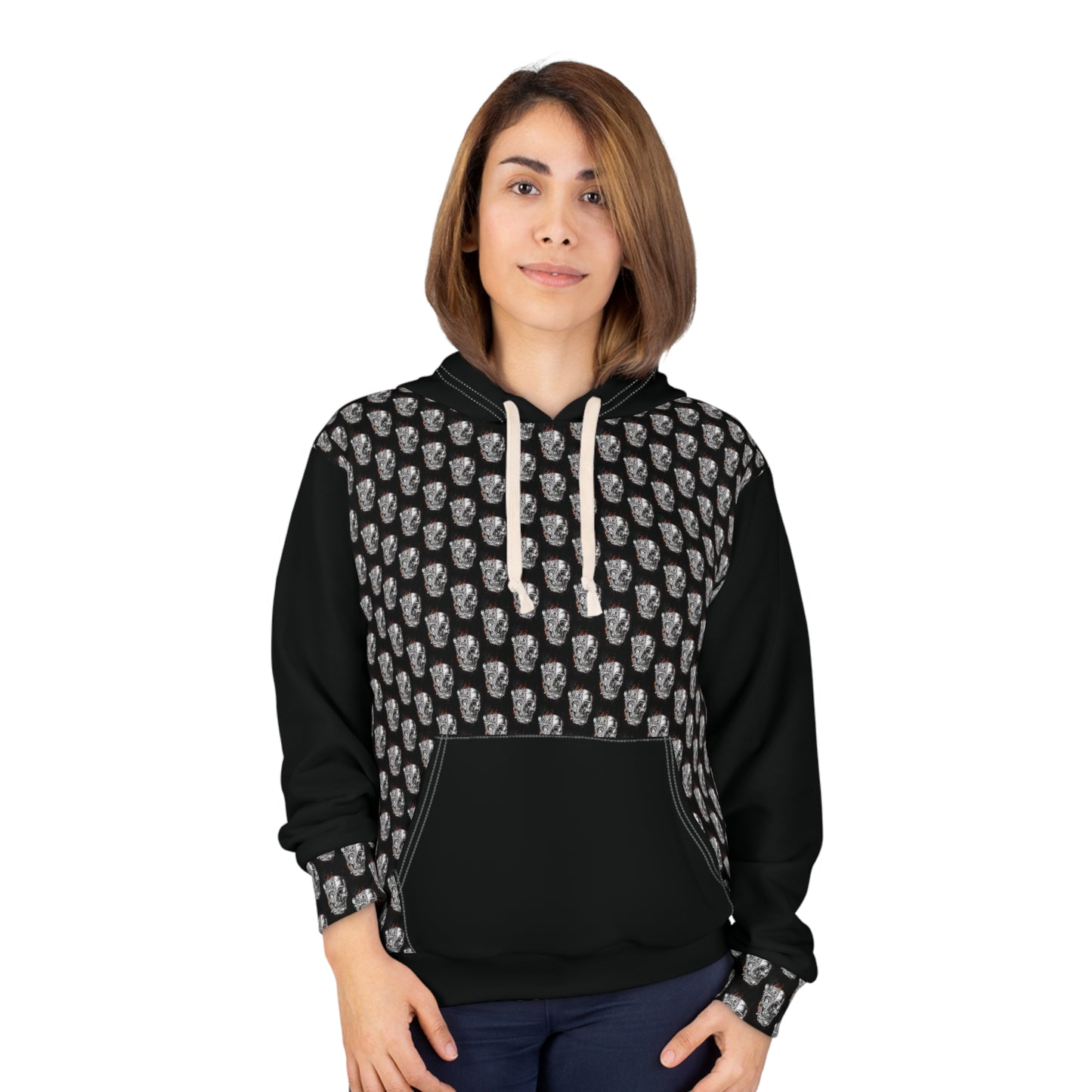 KrazyBaby425's DKB Skull Cuff Unisex Pullover Hoodie