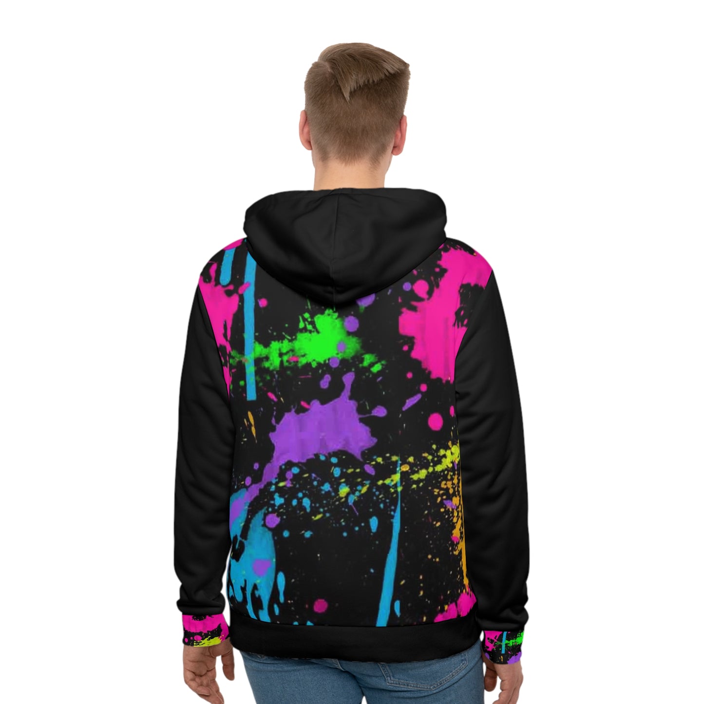KrazyBaby425's Spray Paint Black Hood Men's Hoodie