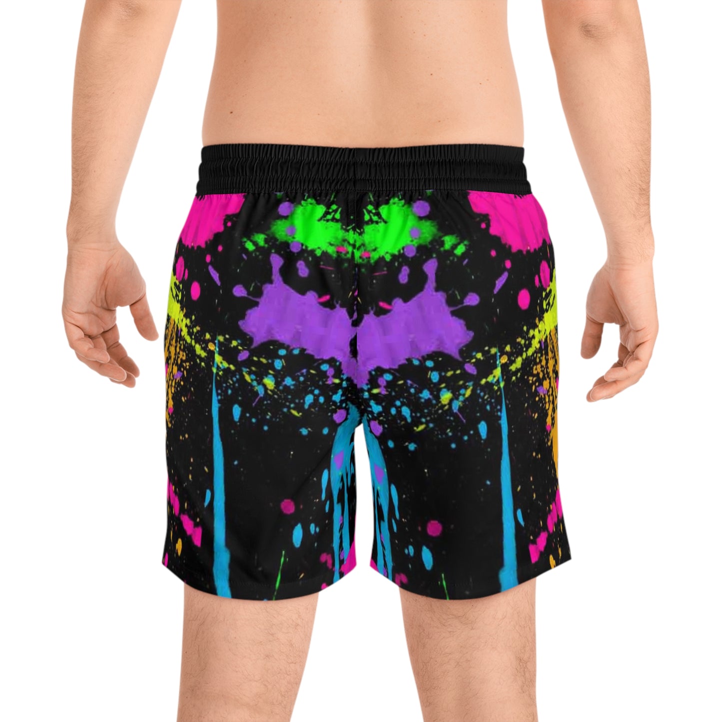 KrazyBabyy425's Spray Paint Men's Mid-Length Swim Shorts