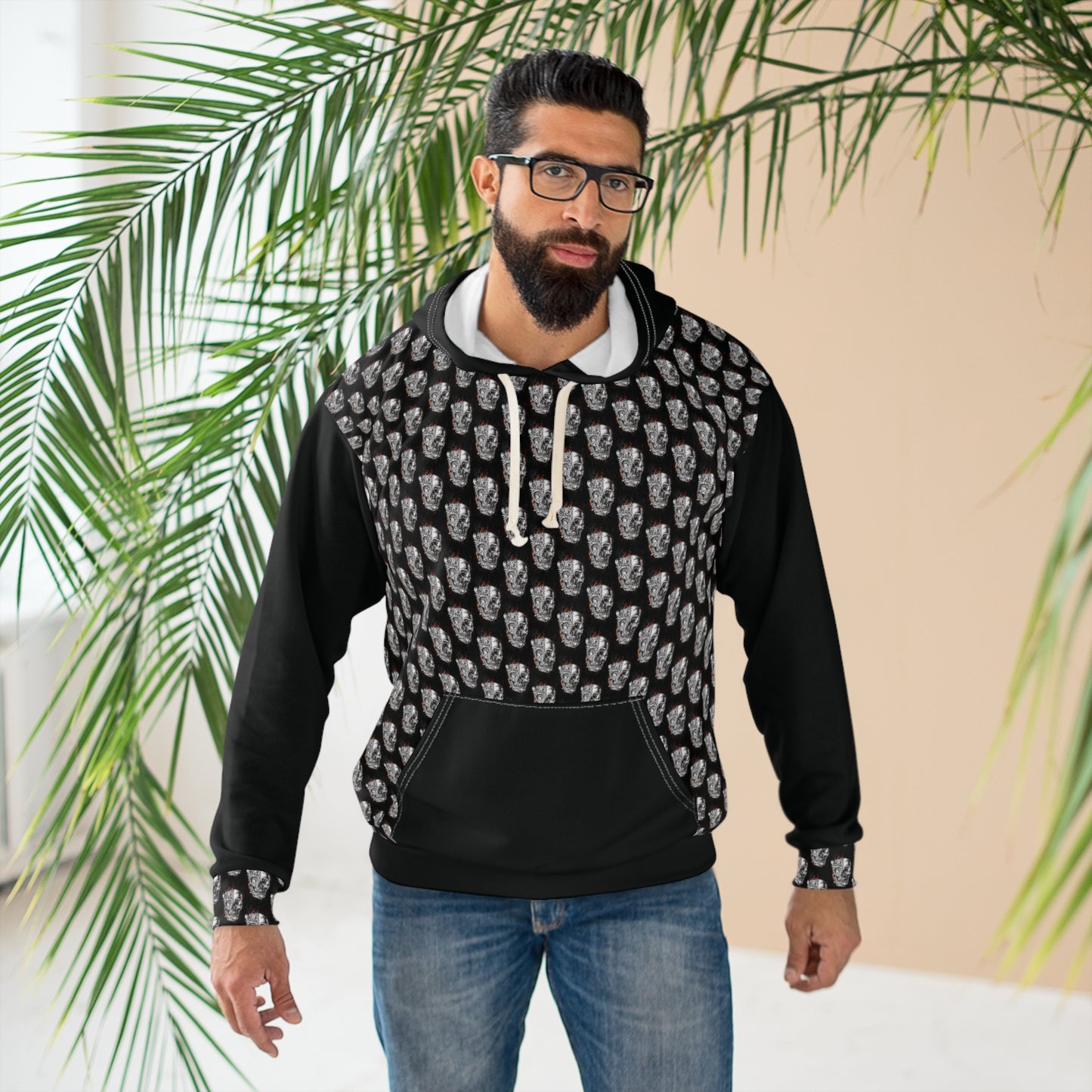 KrazyBaby425's DKB Skull Cuff Unisex Pullover Hoodie