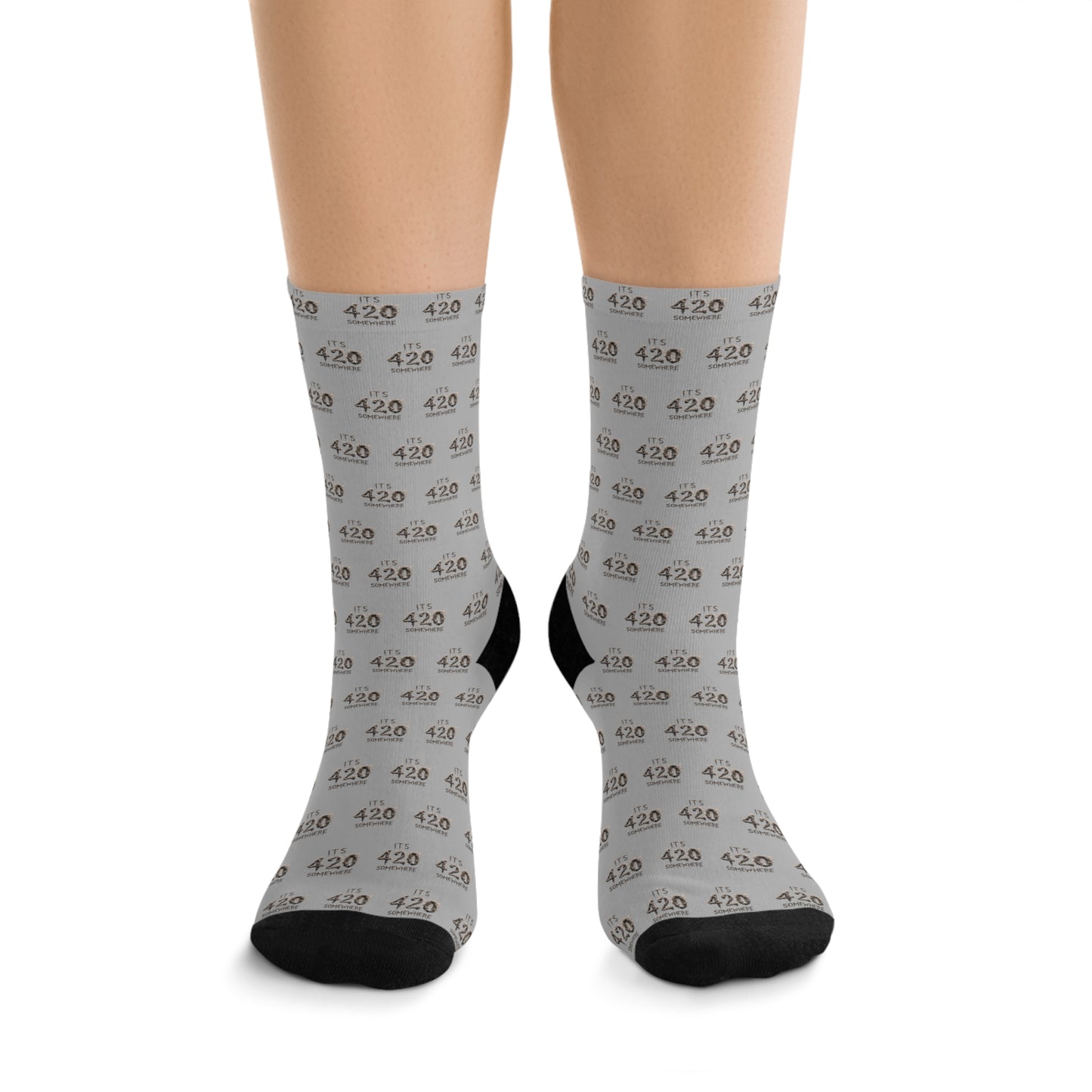 KrazyBaby425's Gray It's 420 Somewhere Recycled Socks