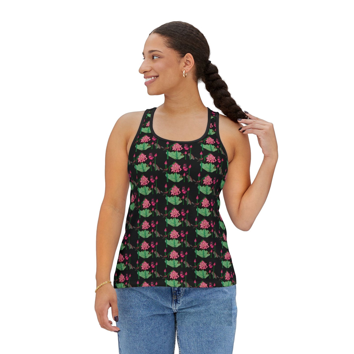 KrazyBaby425's Pink N Green Stylish Women's Tank Top