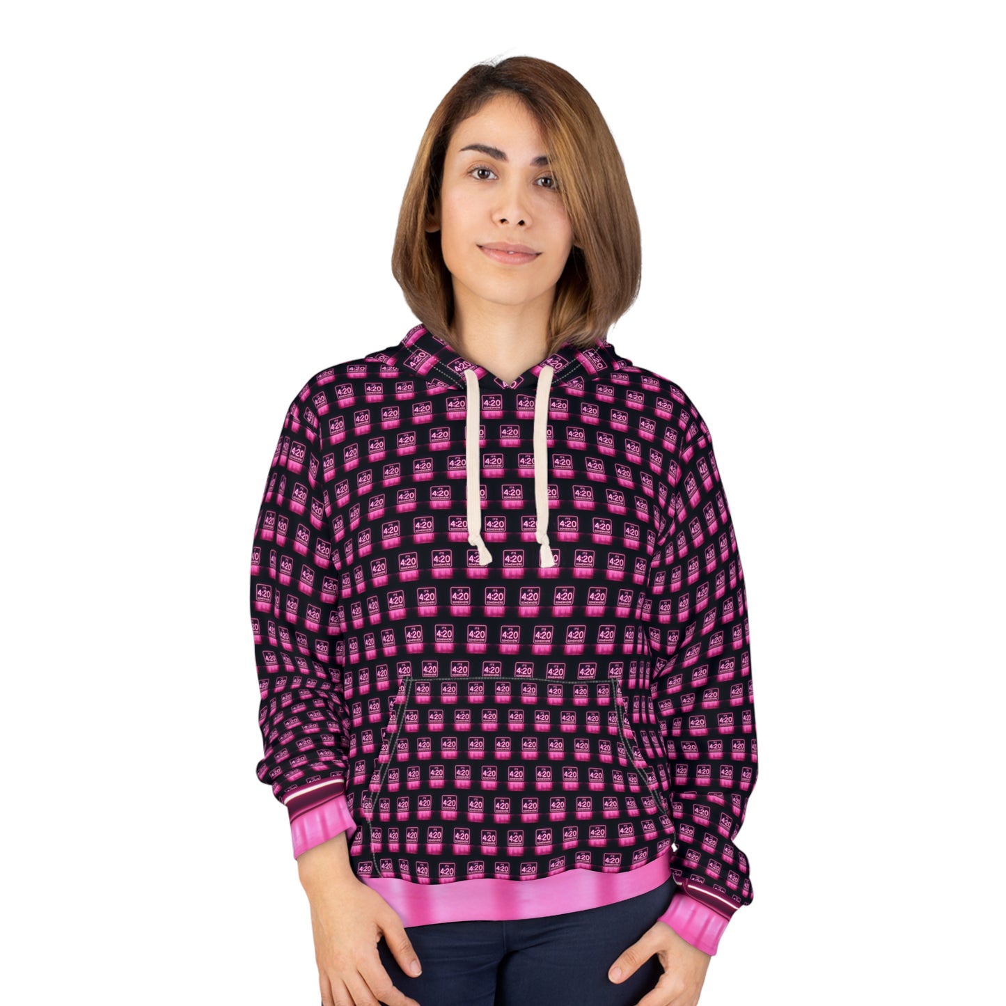 KrazyBaby425's Full Pink It's 4:20 Somewhere Sign Unisex Pullover Hoodie