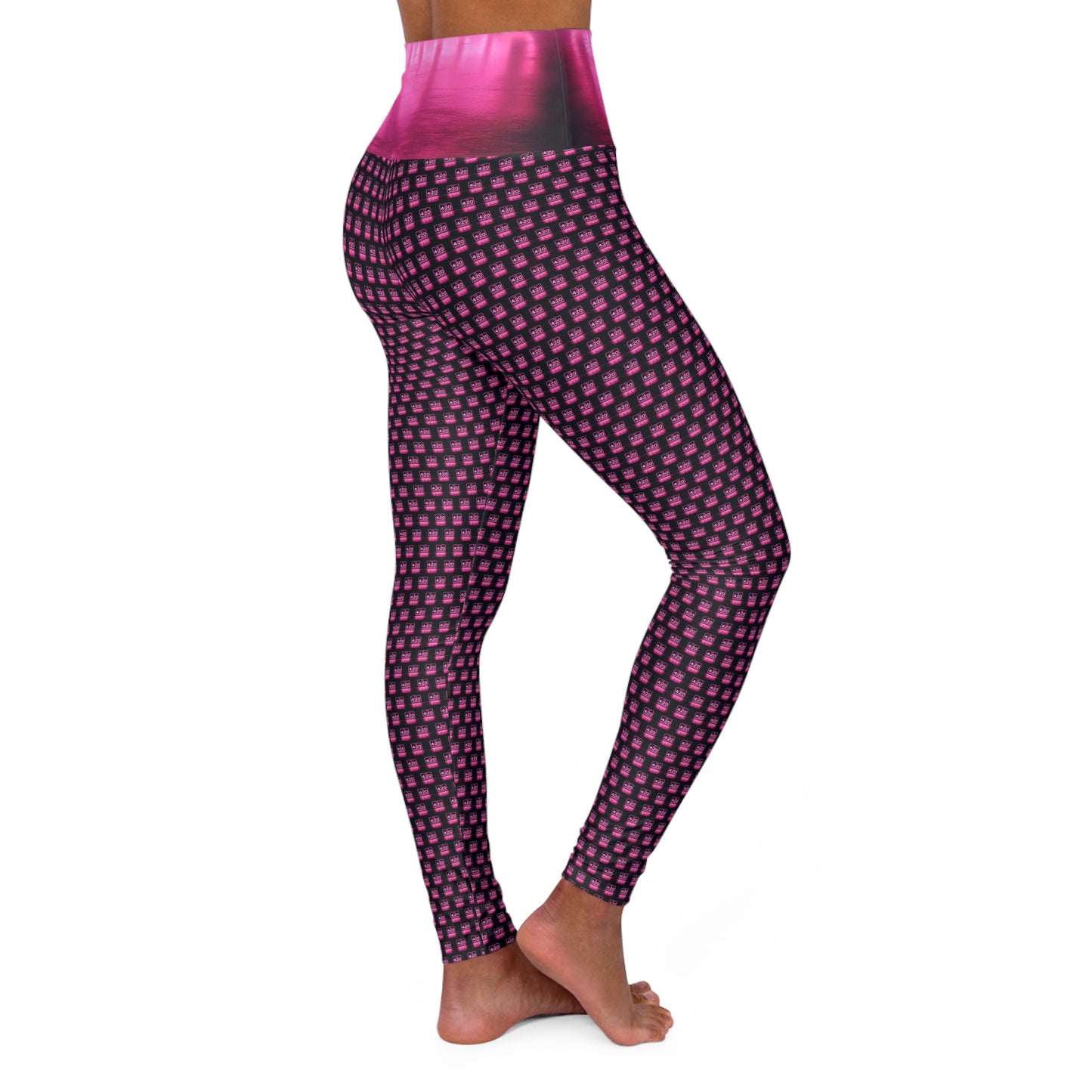 KrazyBaby425's Pink It's 420 Somewhere Waisted Yoga Leggings