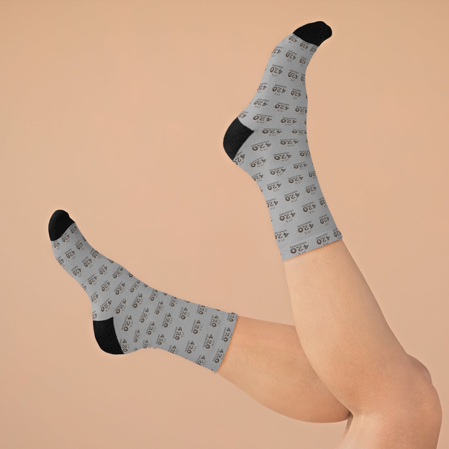 KrazyBaby425's Gray It's 420 Somewhere Recycled Socks