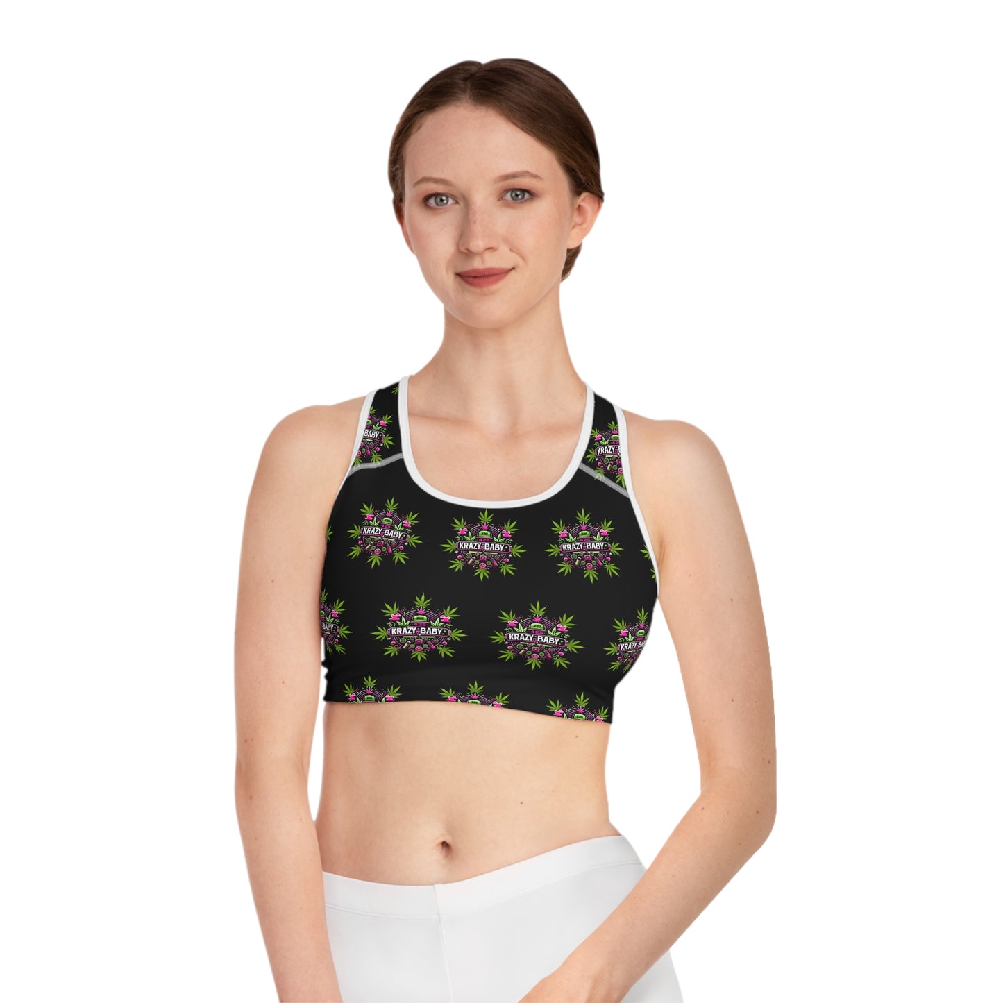 KrazyBaby425's KrazyBaby420 Logo Sports Bra