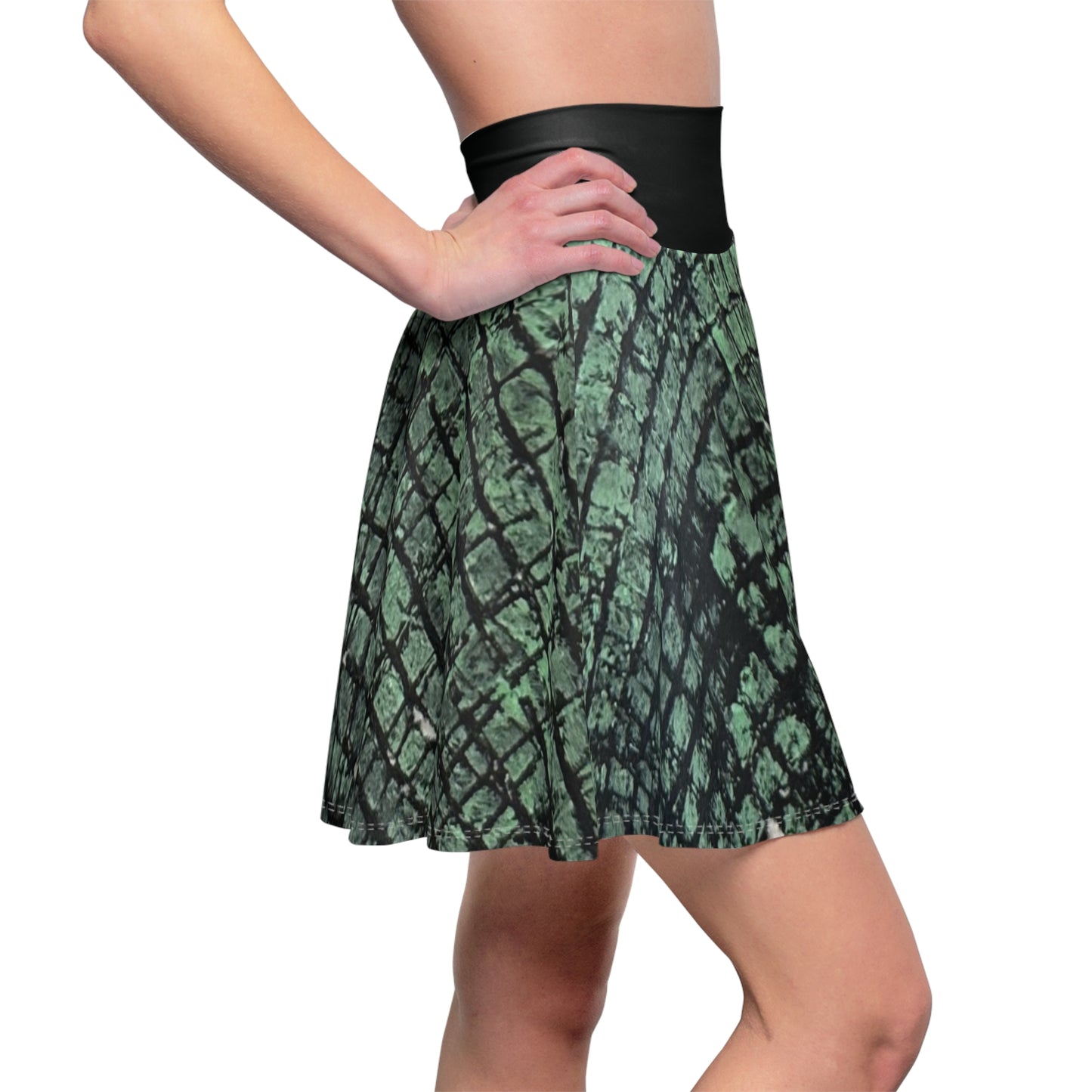 KrazyBaby425's Green Texture Chic Women's Skater Skirt