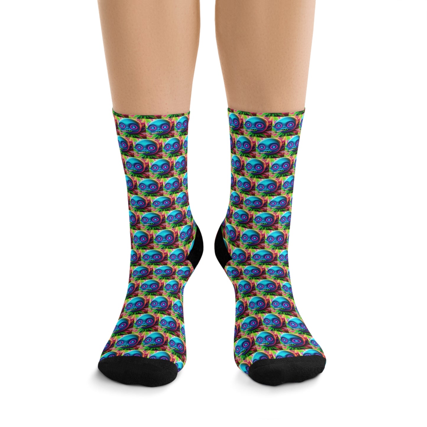 KrazyBaby425's Alien Head Recycled Socks