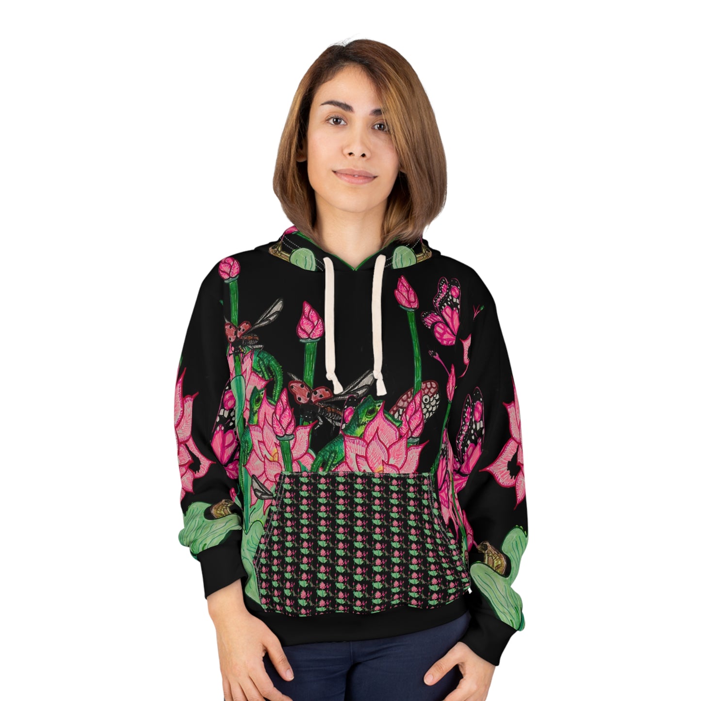 KrazyBaby425's Pink N Green Unisex Pullover Hoodie