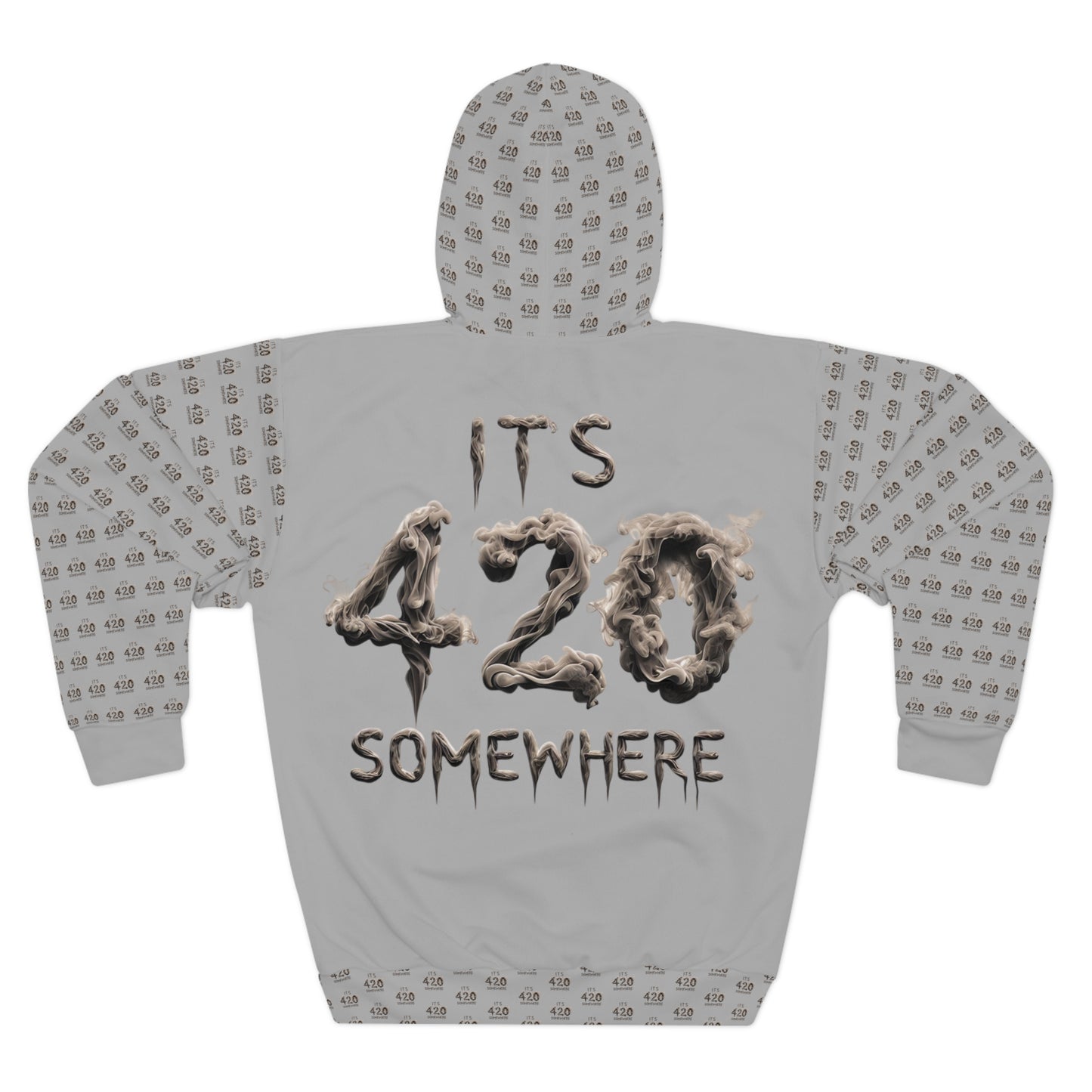 KrazyBaby425's Gray It's 420 Somewhere Unisex Pullover Hoodie