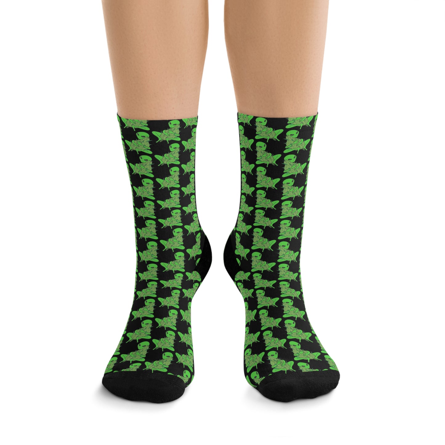 KrazyBaby425's Recycled Green Alien Socks