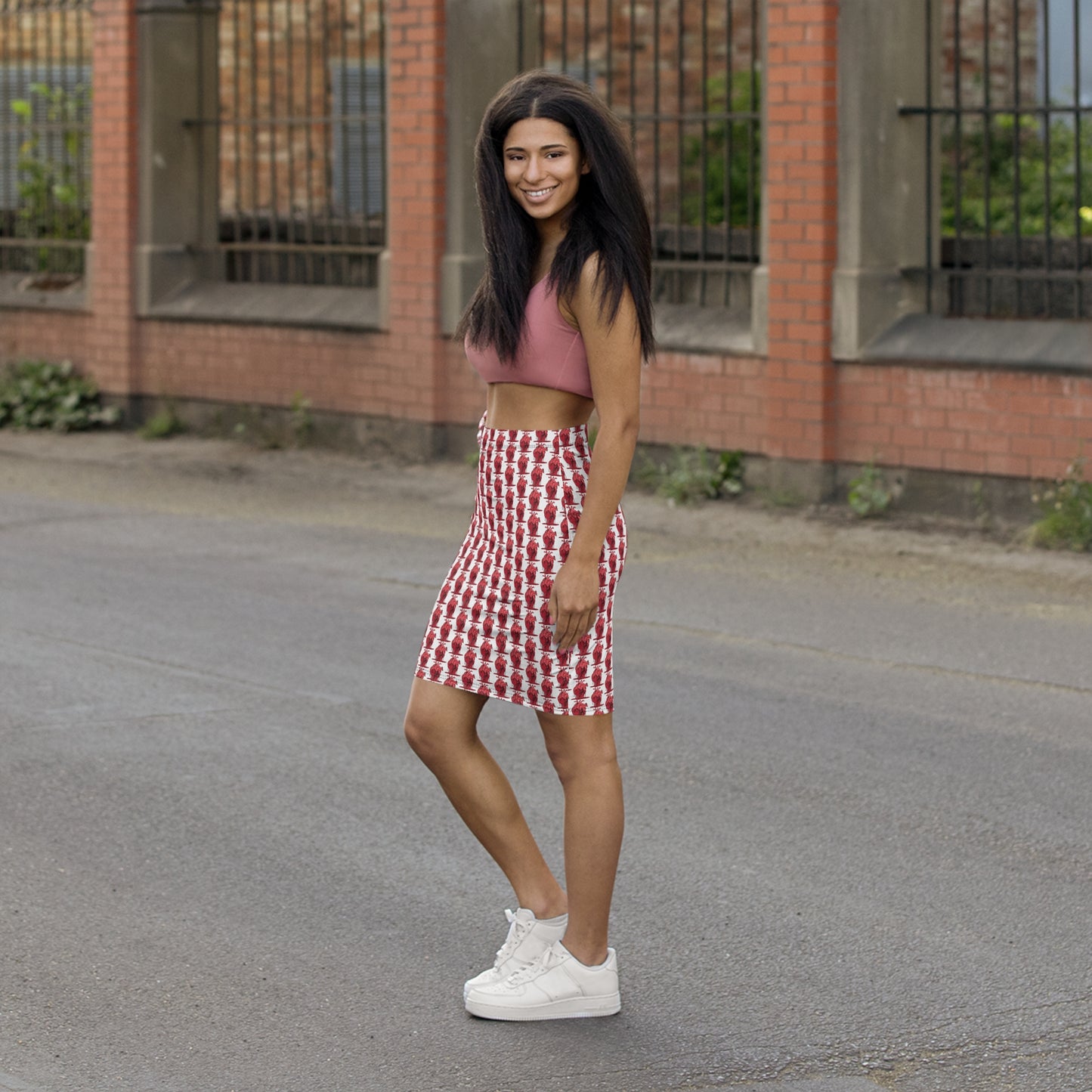 KrazyBaby425's Heart Melt Women's Mid-Waist Pencil Skirt