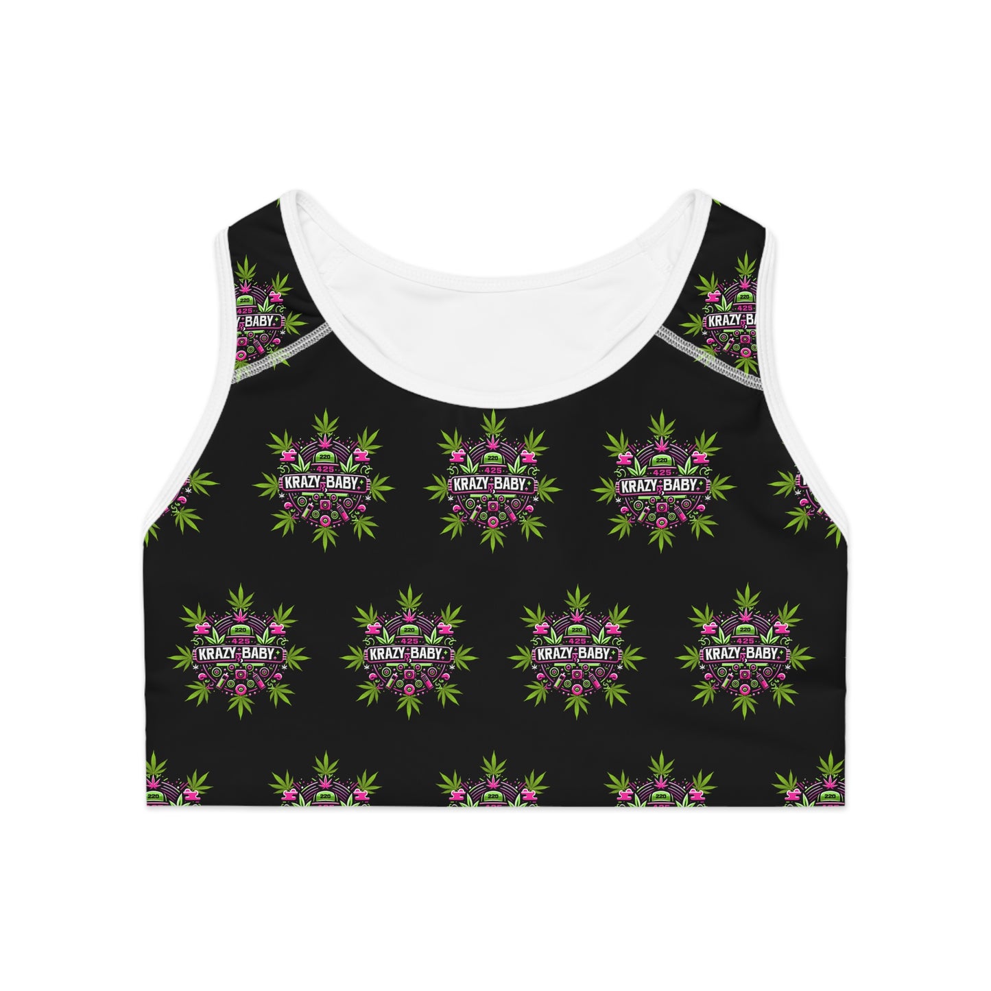 KrazyBaby425's KrazyBaby420 Logo Sports Bra