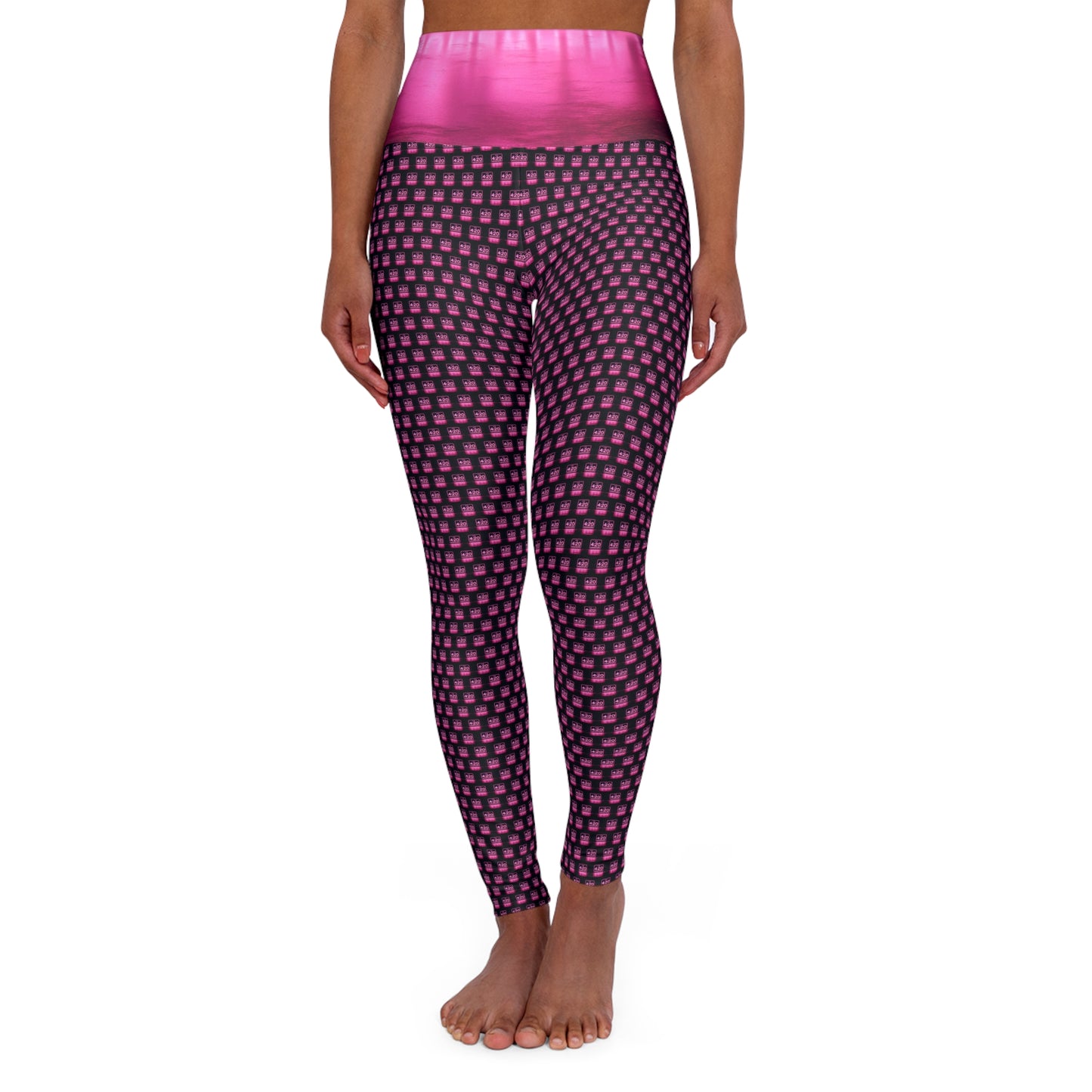 KrazyBaby425's Pink It's 420 Somewhere Waisted Yoga Leggings
