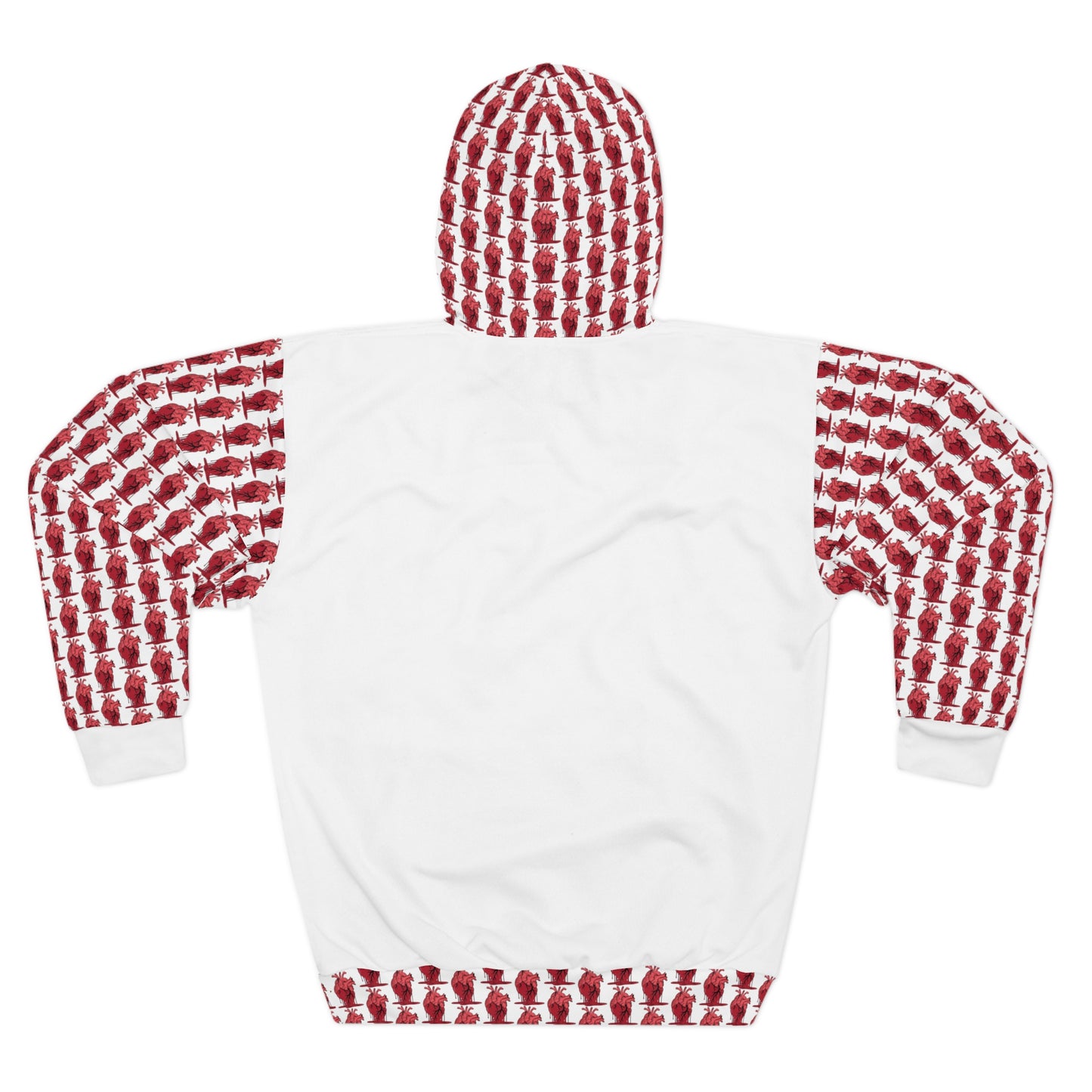 KrazyBaby425's White Heart Melt On Pocket Unisex Pullover Hoodie