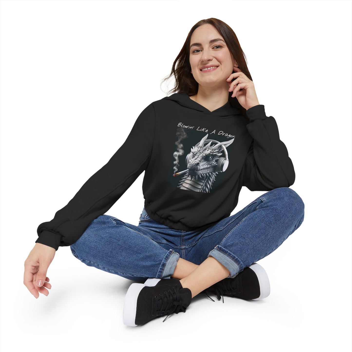 KrazyBaby425's Blowin' Like A Dragon Women's Cinched Bottom Hoodie