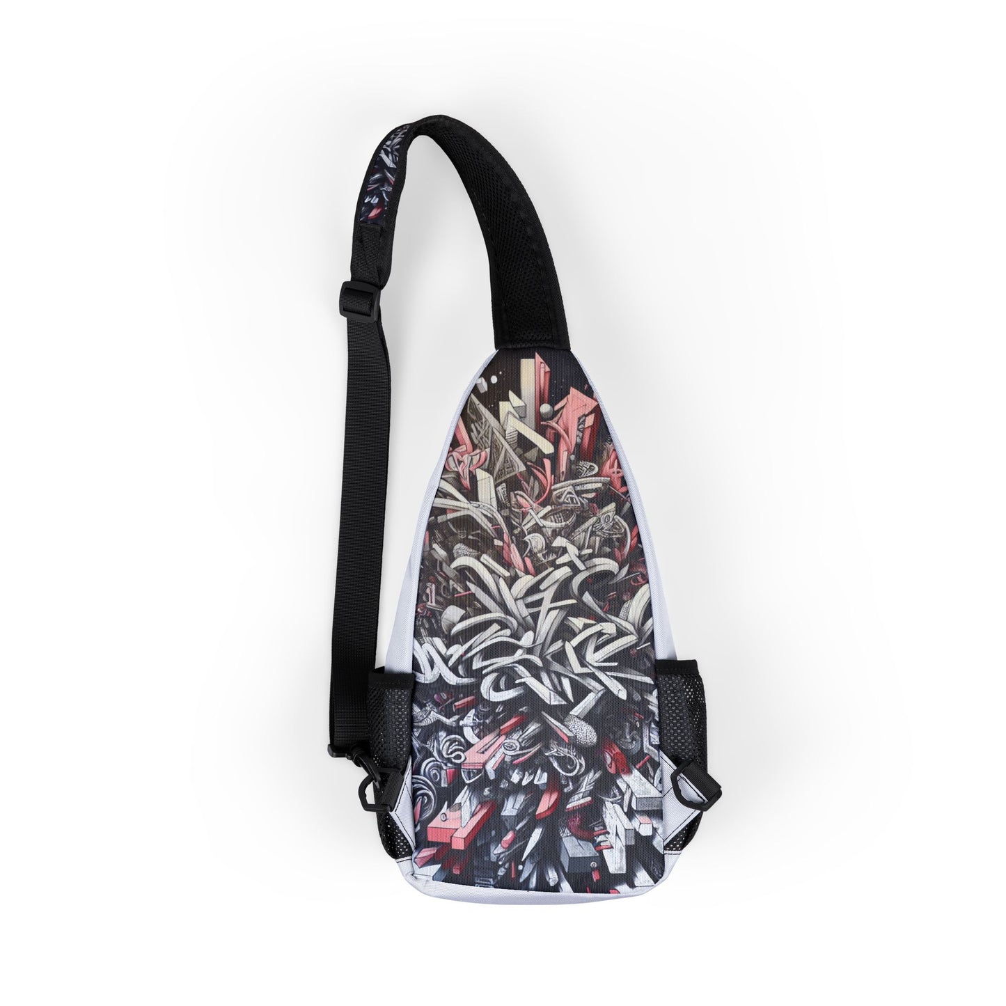 KrazyBaby425's White Graffiti Chest Bag