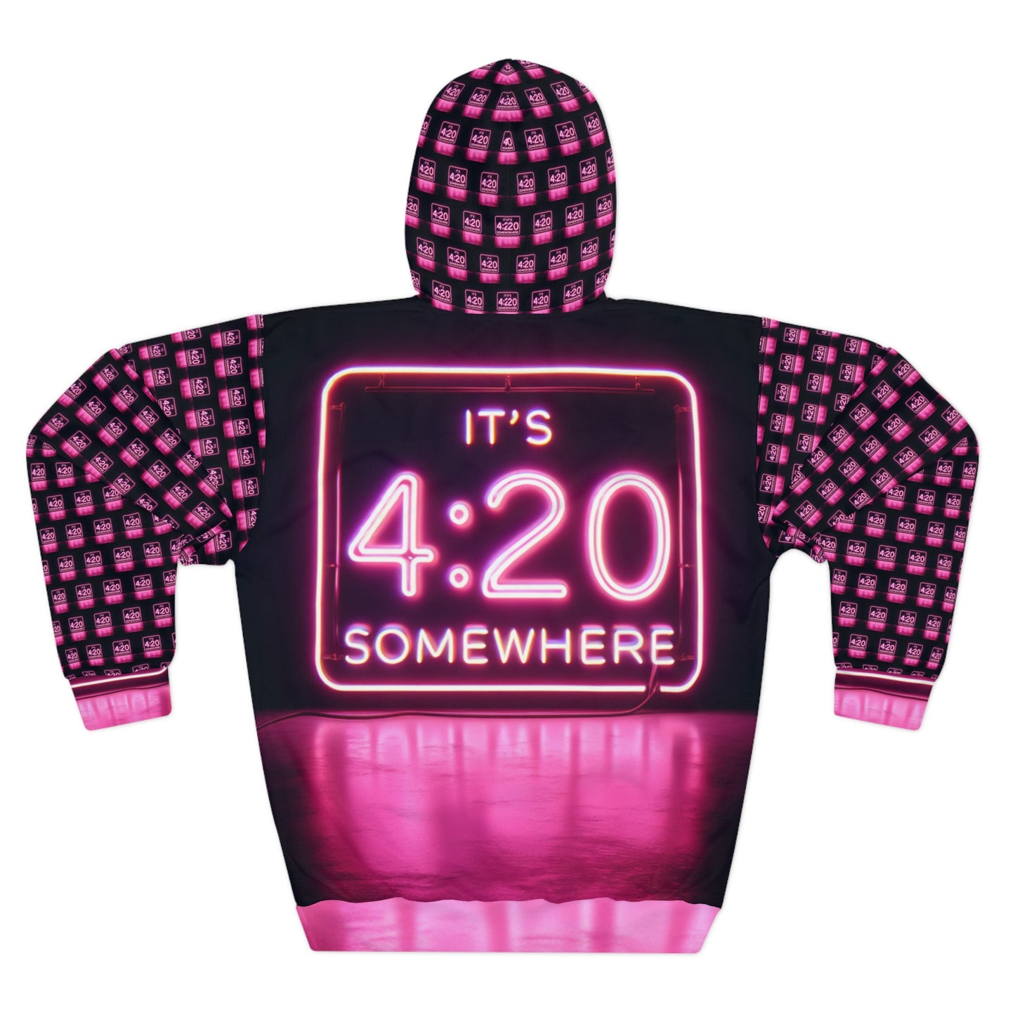 KrazyBaby425's Pink It's 4:20 Somewhere Sign Unisex Pullover Hoodie