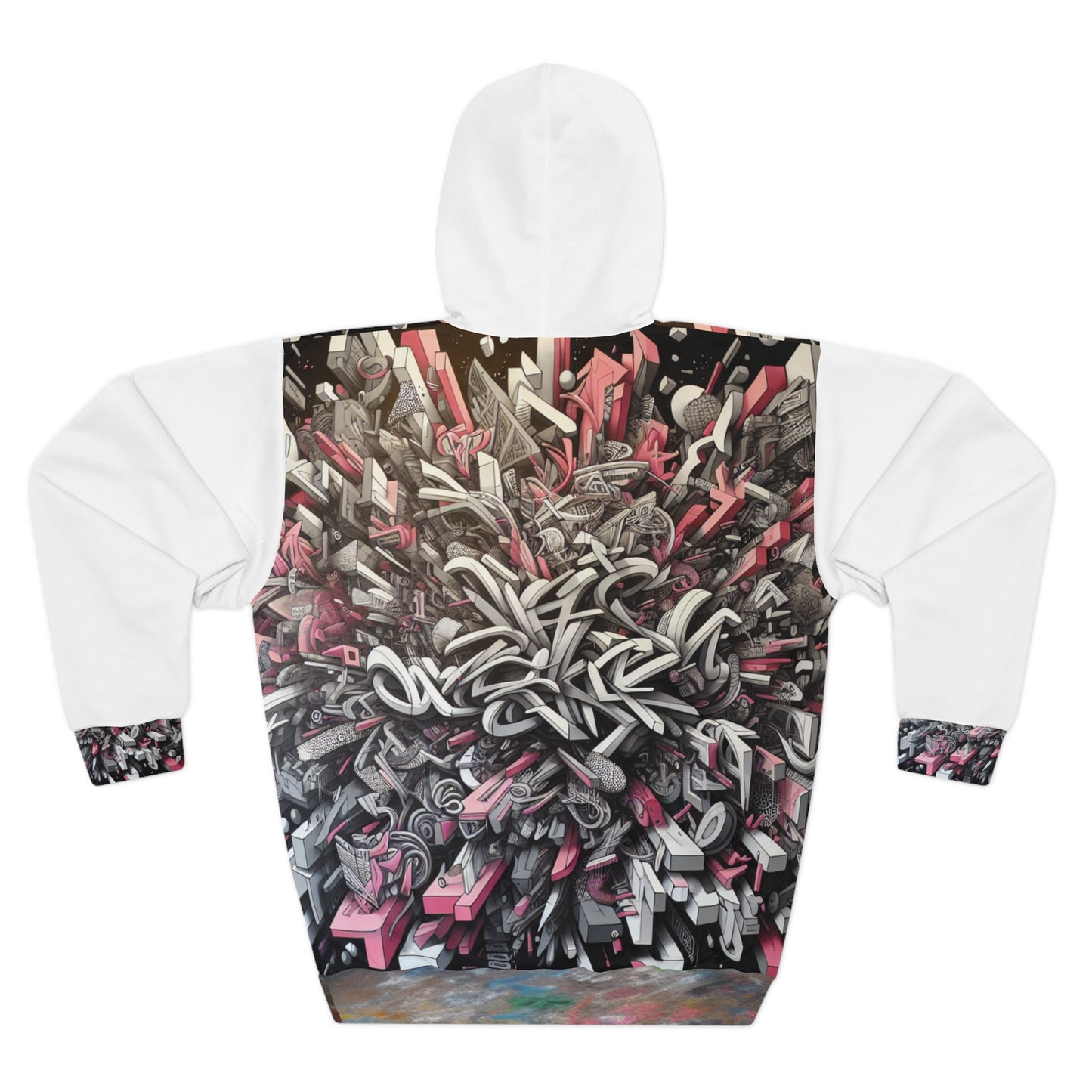 KrazyBaby425's White Graffiti Unisex Pullover Hoodie