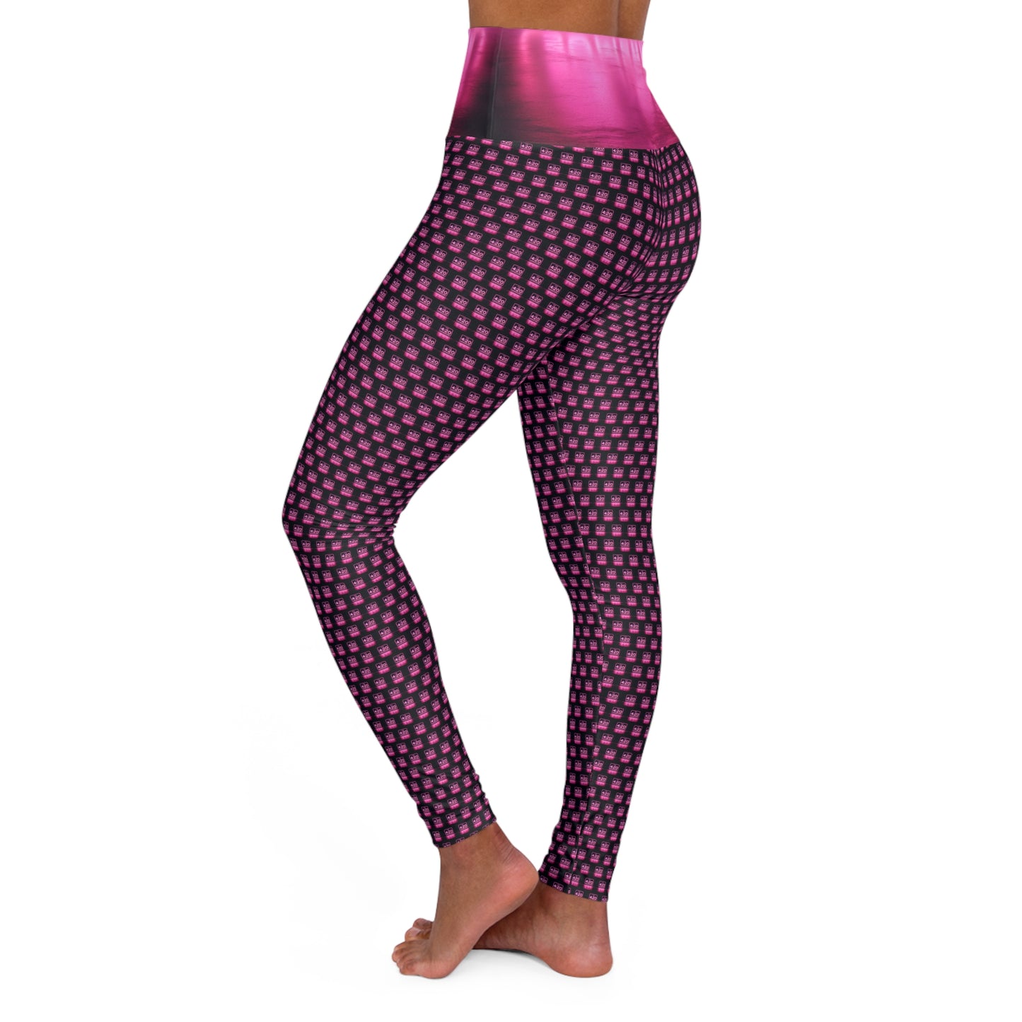 KrazyBaby425's Pink It's 420 Somewhere Waisted Yoga Leggings