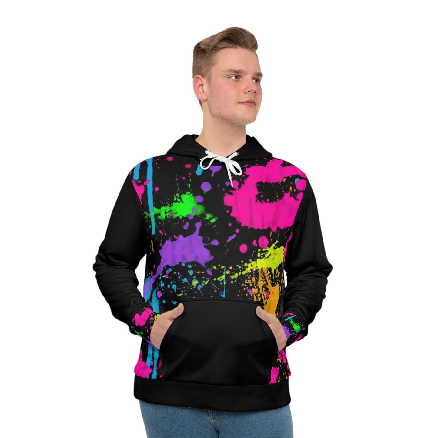 KrazyBaby425's Spray Paint Black Hood Men's Hoodie