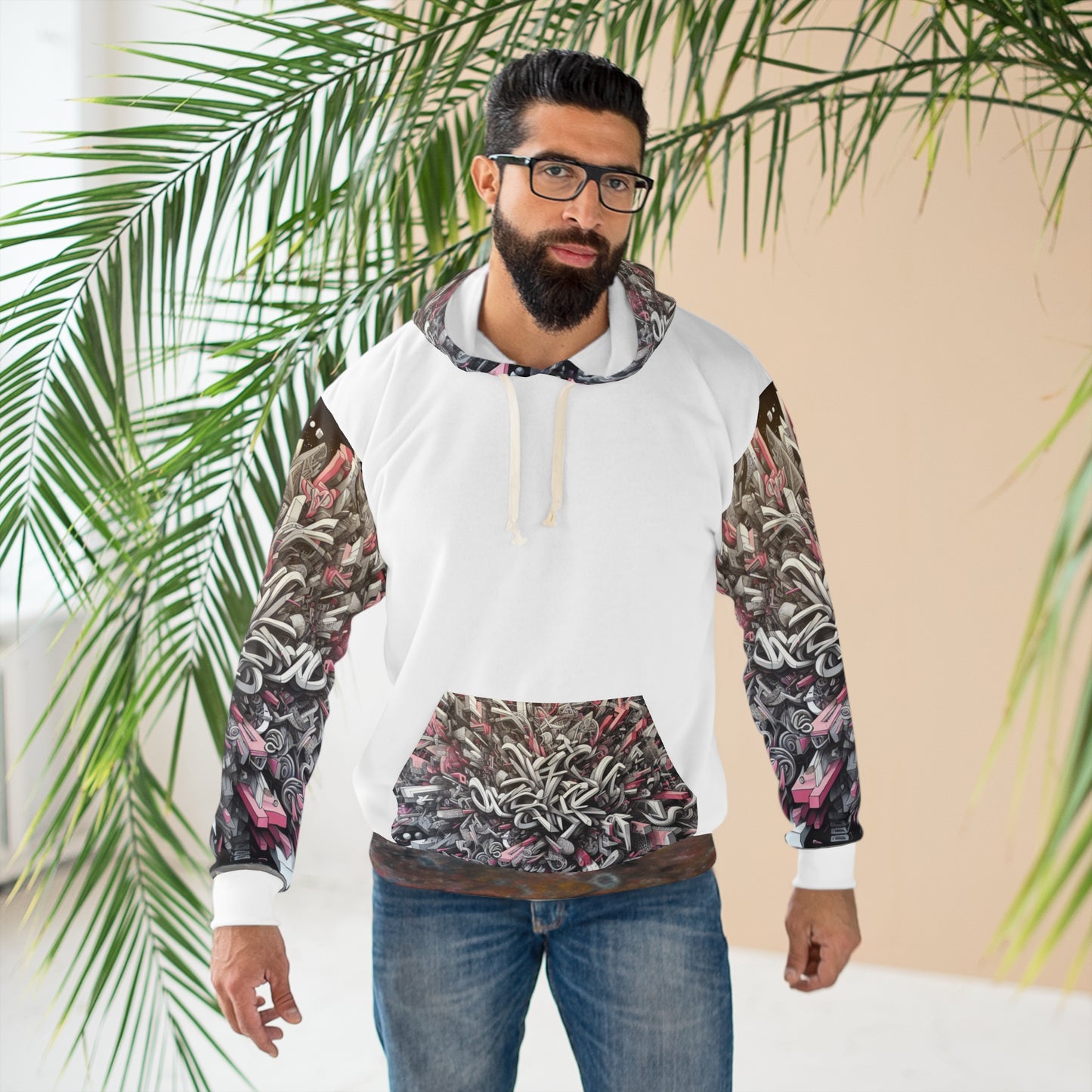 KrazyBaby425's White Inverted Graffiti Unisex Pullover Hoodie