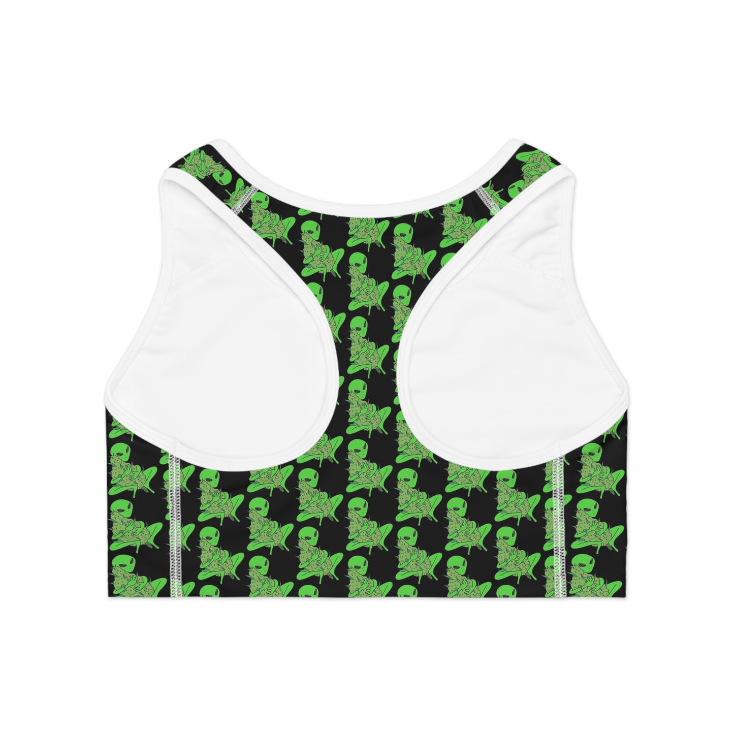 KrazyBaby425's Green Alien Sports Bra