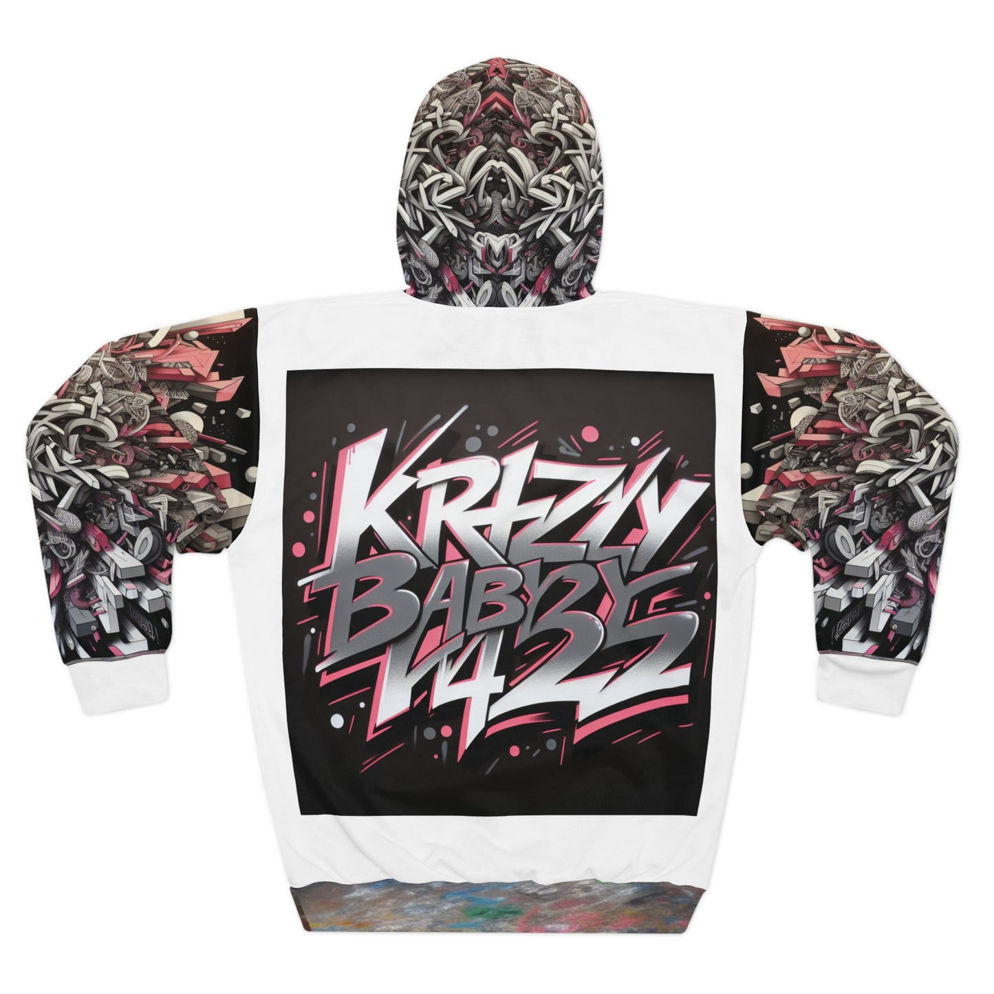 KrazyBaby425's White Inverted Graffiti Unisex Pullover Hoodie