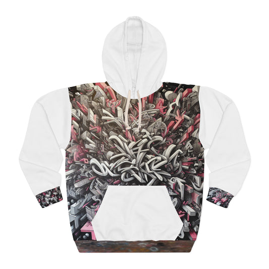 KrazyBaby425's White Graffiti Unisex Pullover Hoodie