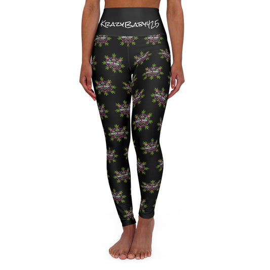 KrazyBaby425's KrazyBaby420 Logo High Waisted Yoga Leggings
