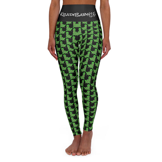 KrazyBaby425's Green Alien High Waisted Yoga Leggings