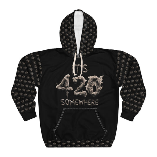 KrazyBaby425's Black It's 420 Somewhere Unisex Pullover Hoodie