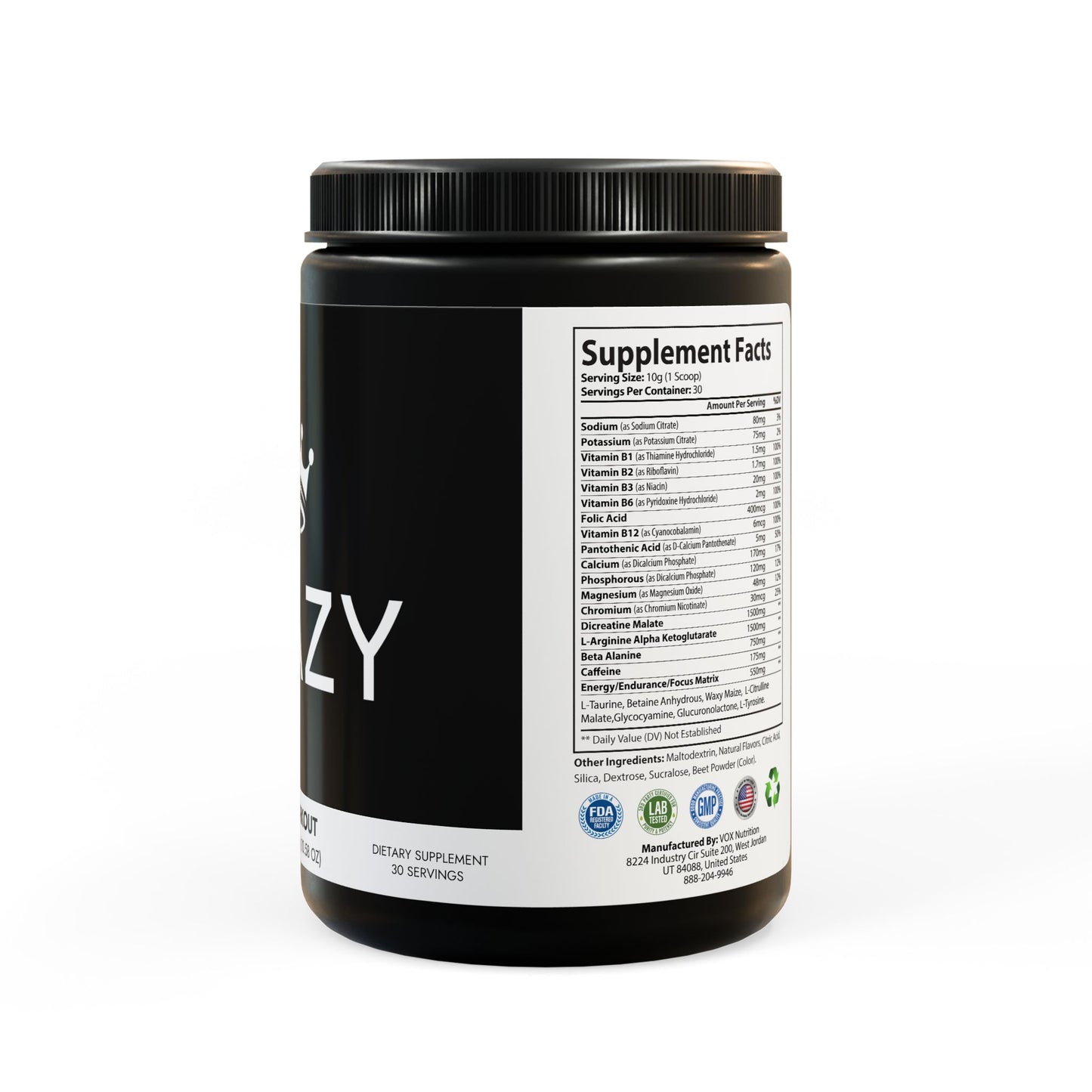 Queen Krazy's Pre-Workout Supplement, Watermelon (300g, 10.58oz)