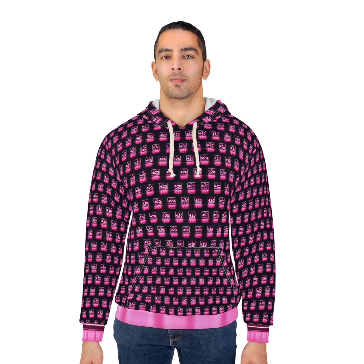 KrazyBaby425's Full Pink It's 4:20 Somewhere Sign Unisex Pullover Hoodie