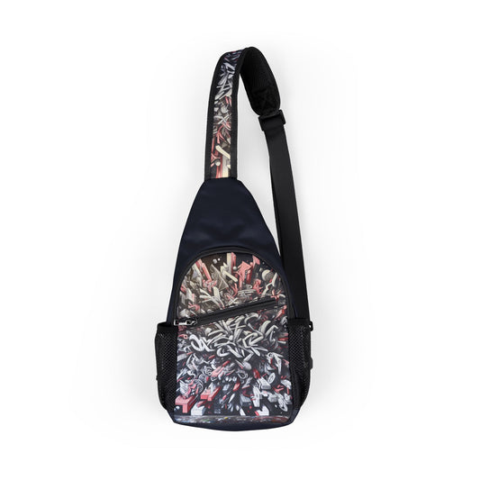 KrazyBaby425's Black Graffiti Chest Bag