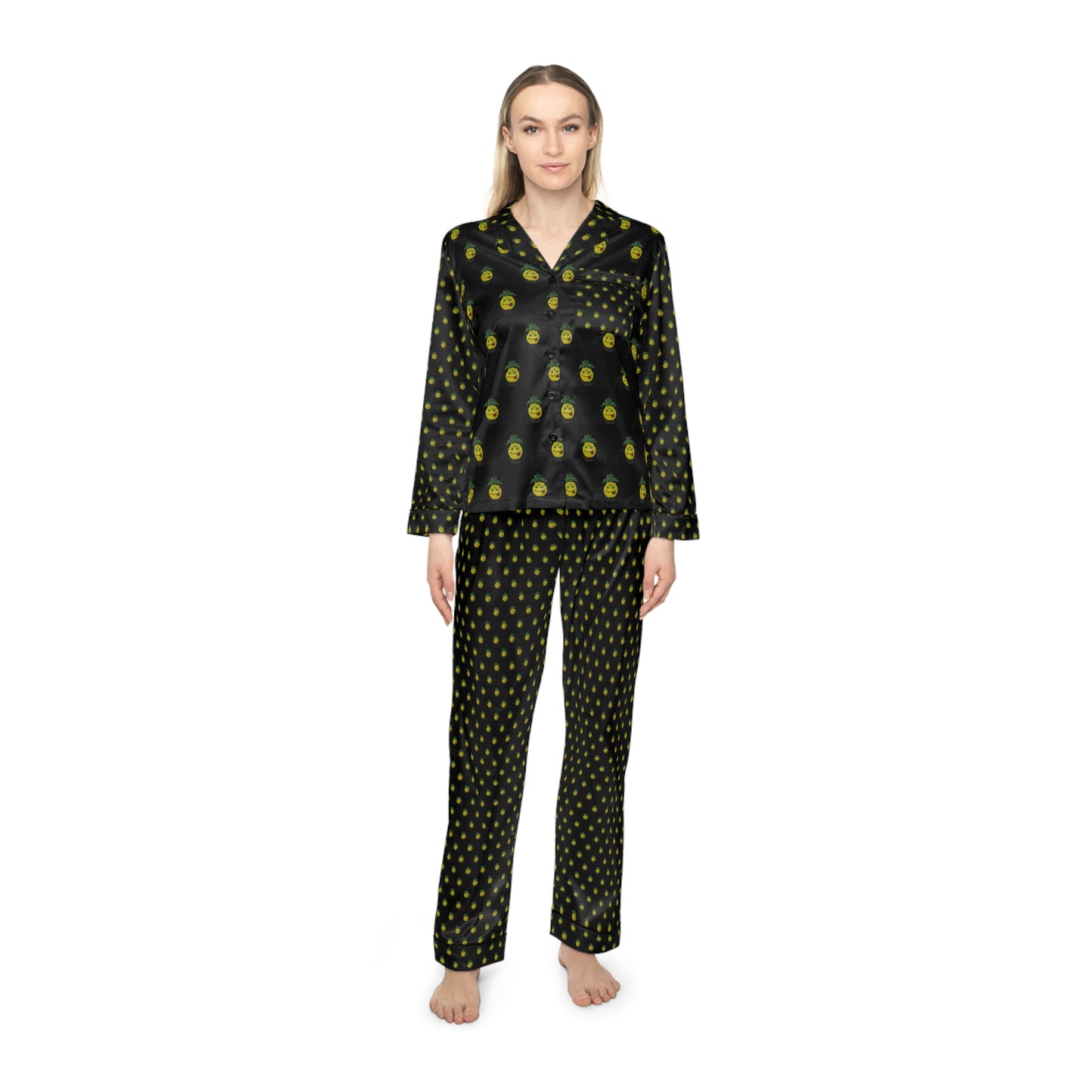 KrazyBaby425's Smiley Face Women's Satin Pajamas