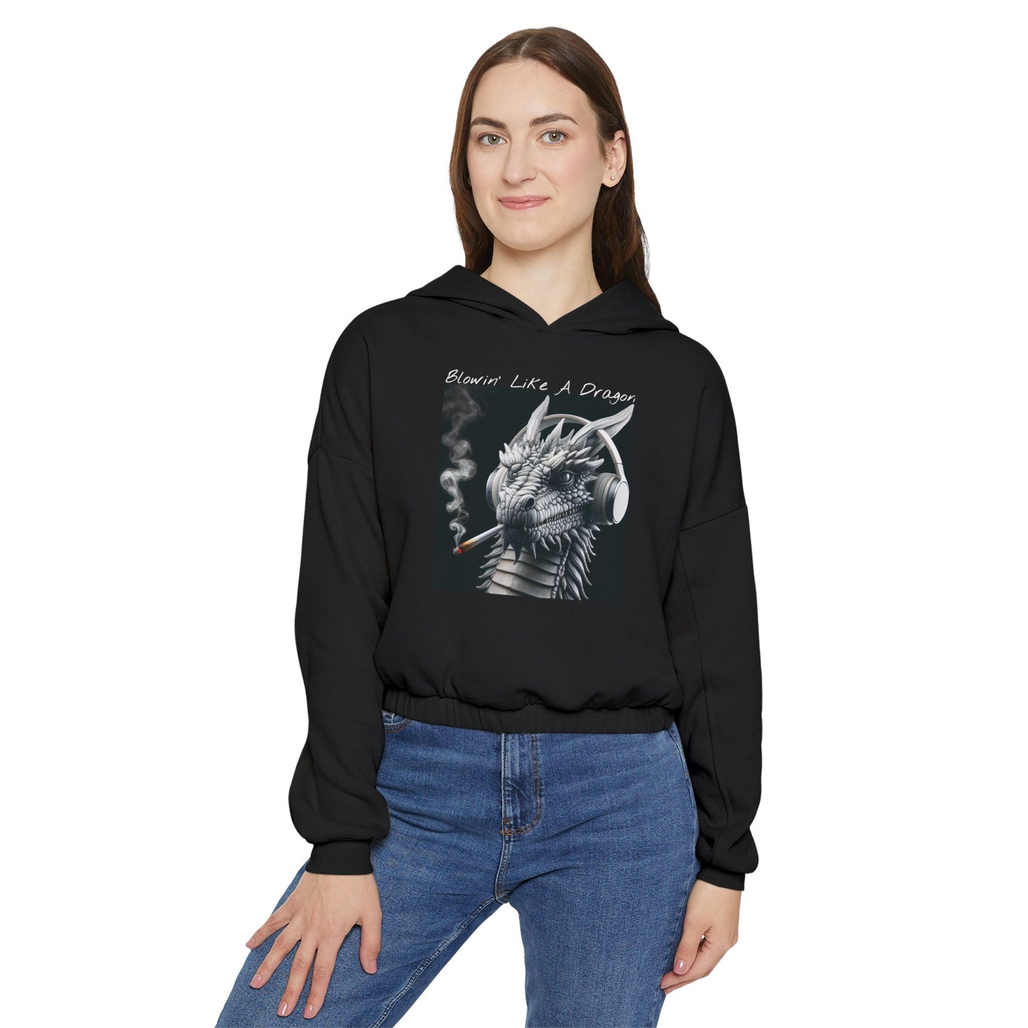 KrazyBaby425's Blowin' Like A Dragon Women's Cinched Bottom Hoodie