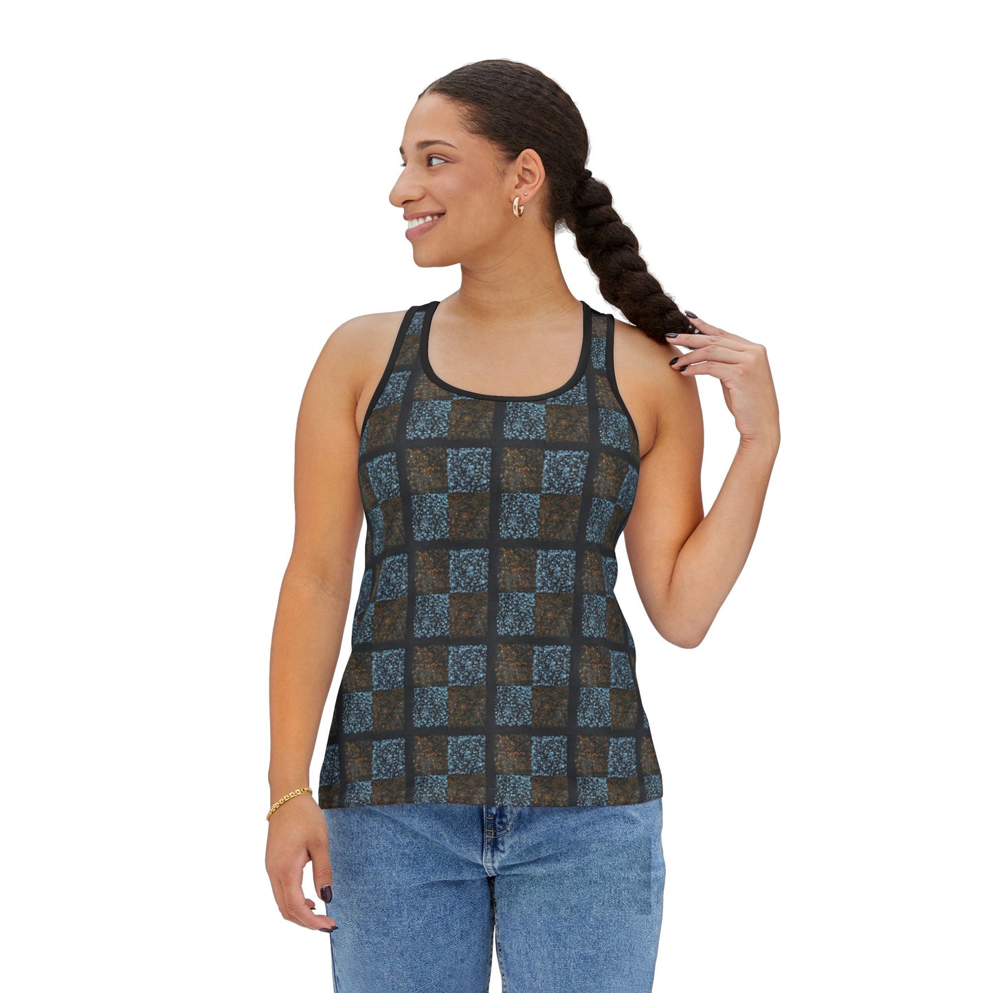 KrazyBaby425's Blue N Orange Stylish Women's Tank Top