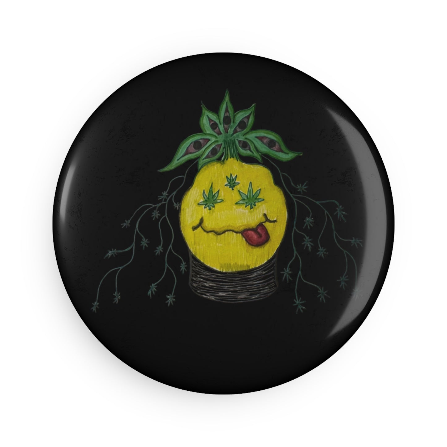 KrazyBaby425's Smiley Face Button Magnet, Round (1 & 10 pcs)