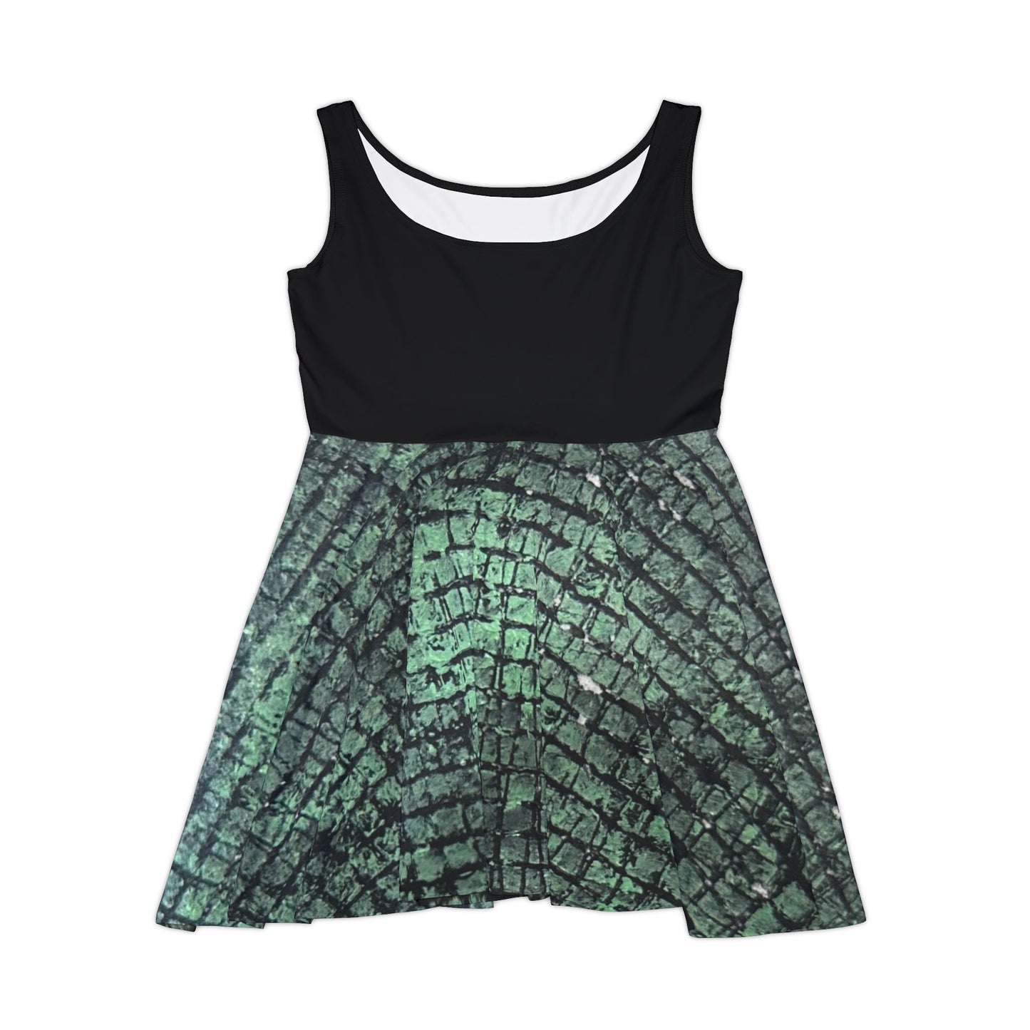KrazyBaby425's Green Texture Women's Skater Dress