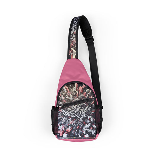 KrazyBaby425's Pink Black Graffiti Chest Bag