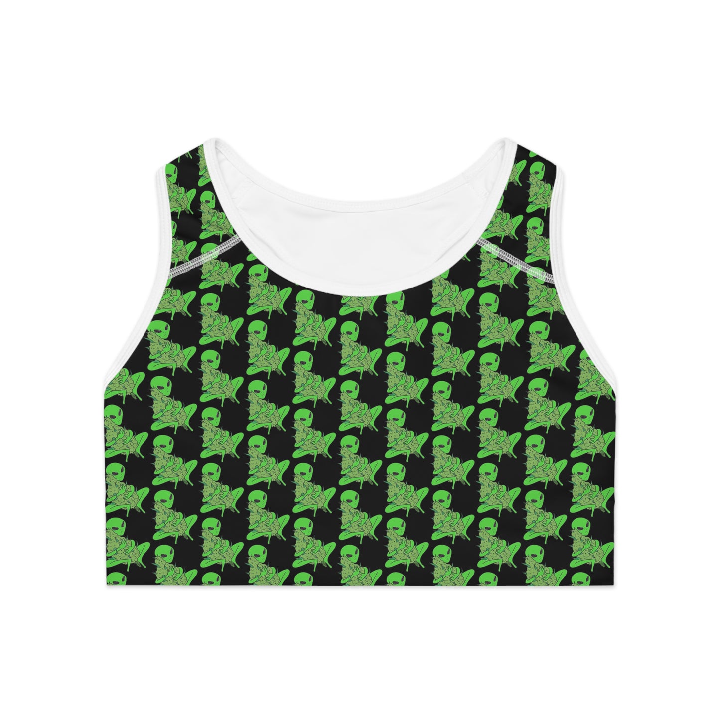 KrazyBaby425's Green Alien Sports Bra