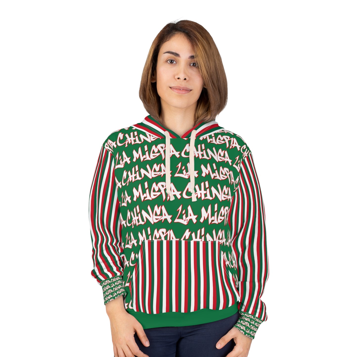 KrazyBaby425's Chinga La Migra Green Unisex Pullover Hoodie