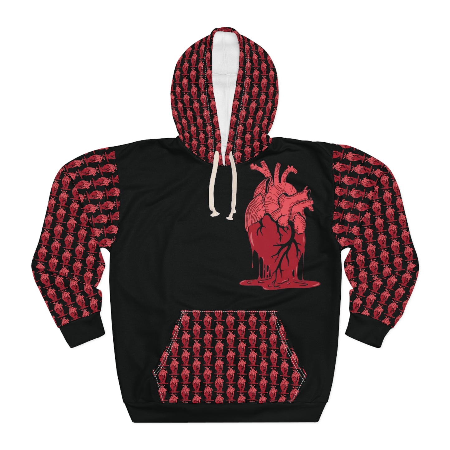 KrazyBaby425's Black Heart Melt On Pocket Unisex Pullover Hoodie