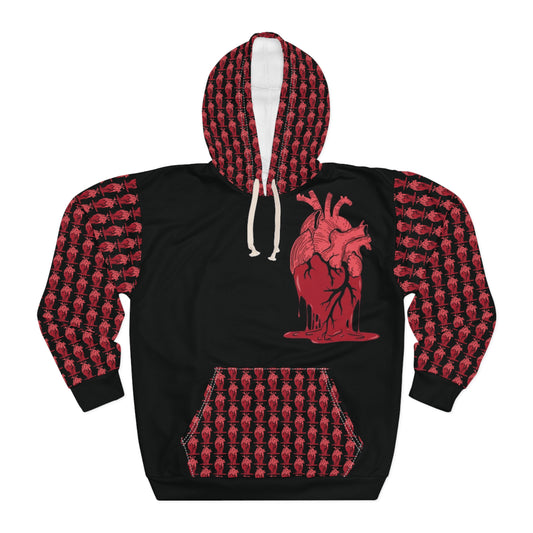 KrazyBaby425's Black Heart Melt On Pocket Unisex Pullover Hoodie