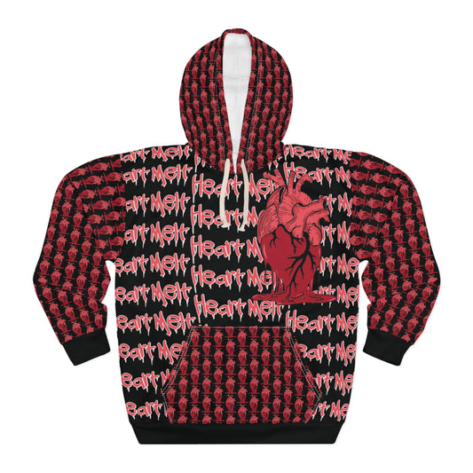 KrazyBaby425's Black Heart Melt On Pocket Unisex Pullover Hoodie