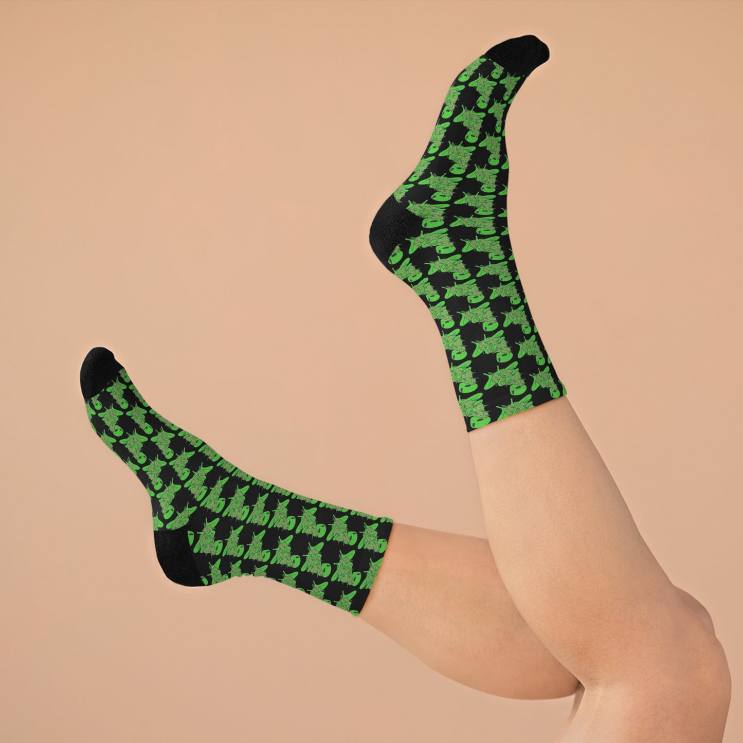 KrazyBaby425's Recycled Green Alien Socks