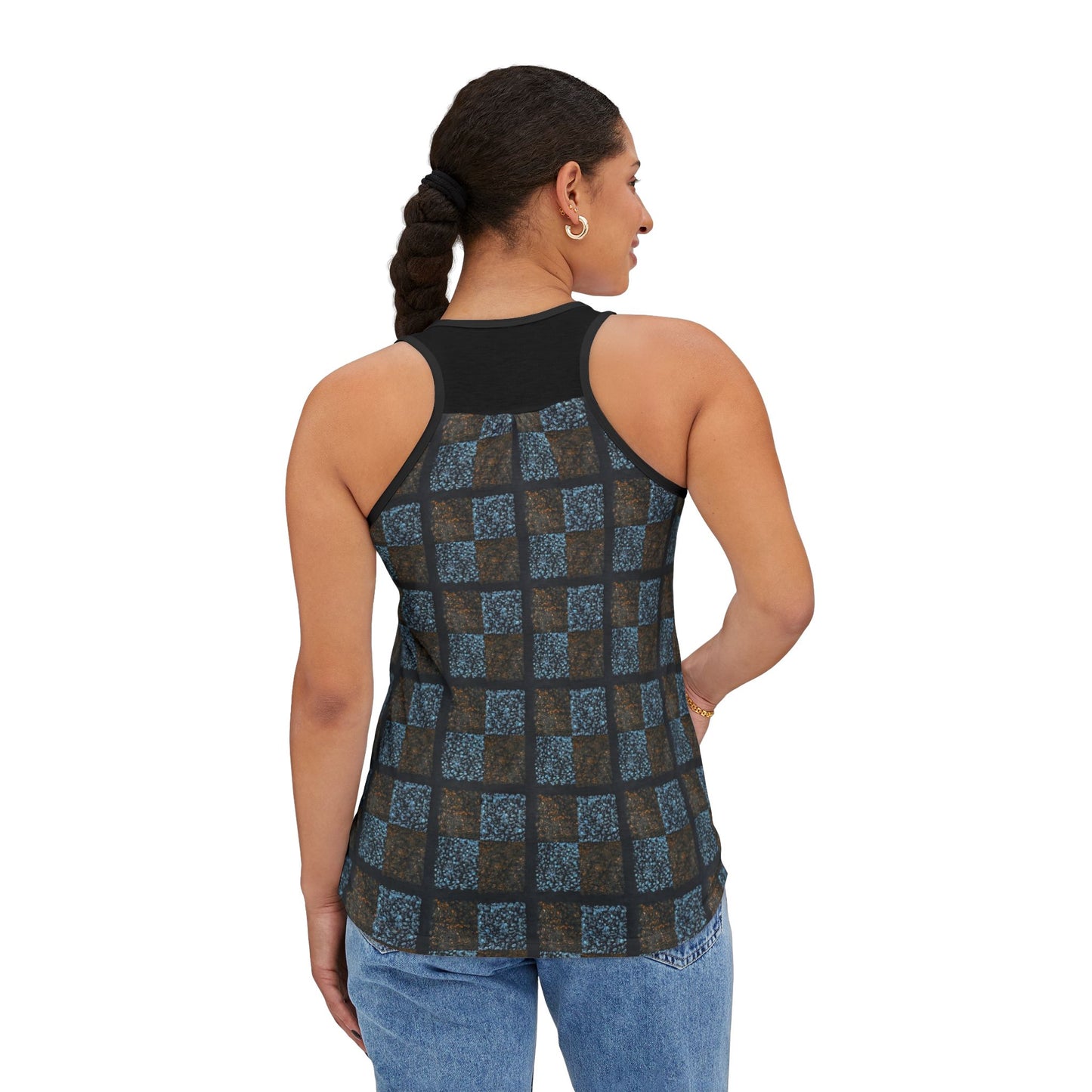 KrazyBaby425's Blue N Orange Stylish Women's Tank Top
