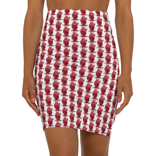 KrazyBaby425's Heart Melt Women's Mid-Waist Pencil Skirt