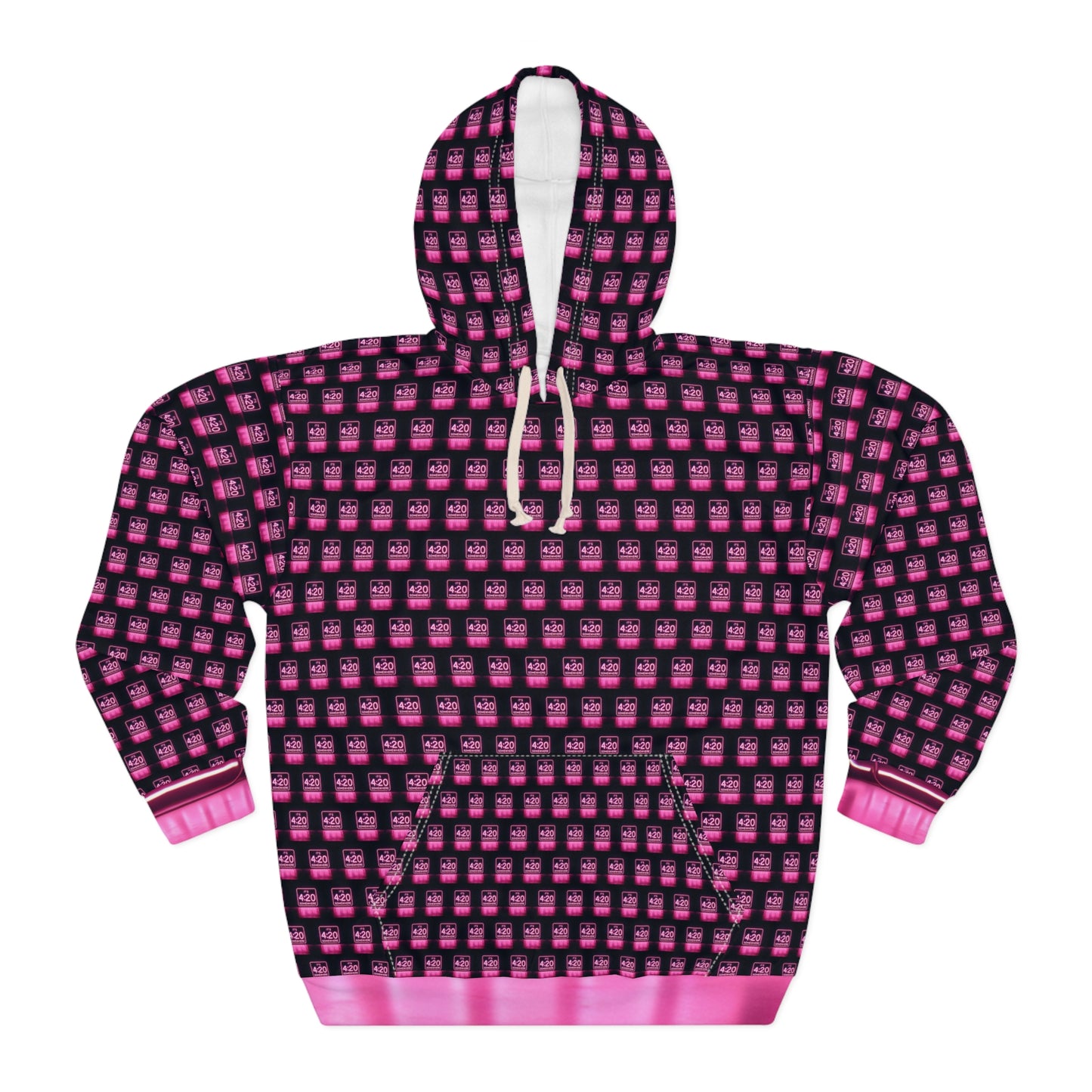 KrazyBaby425's Full Pink It's 4:20 Somewhere Sign Unisex Pullover Hoodie